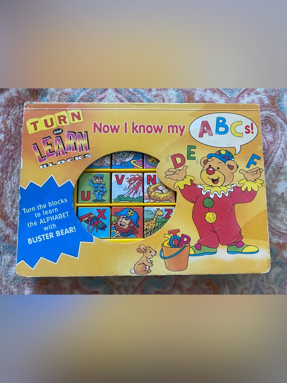 Now I Know My ABCs Colorful Kids Alphabet Blocks - Yellow